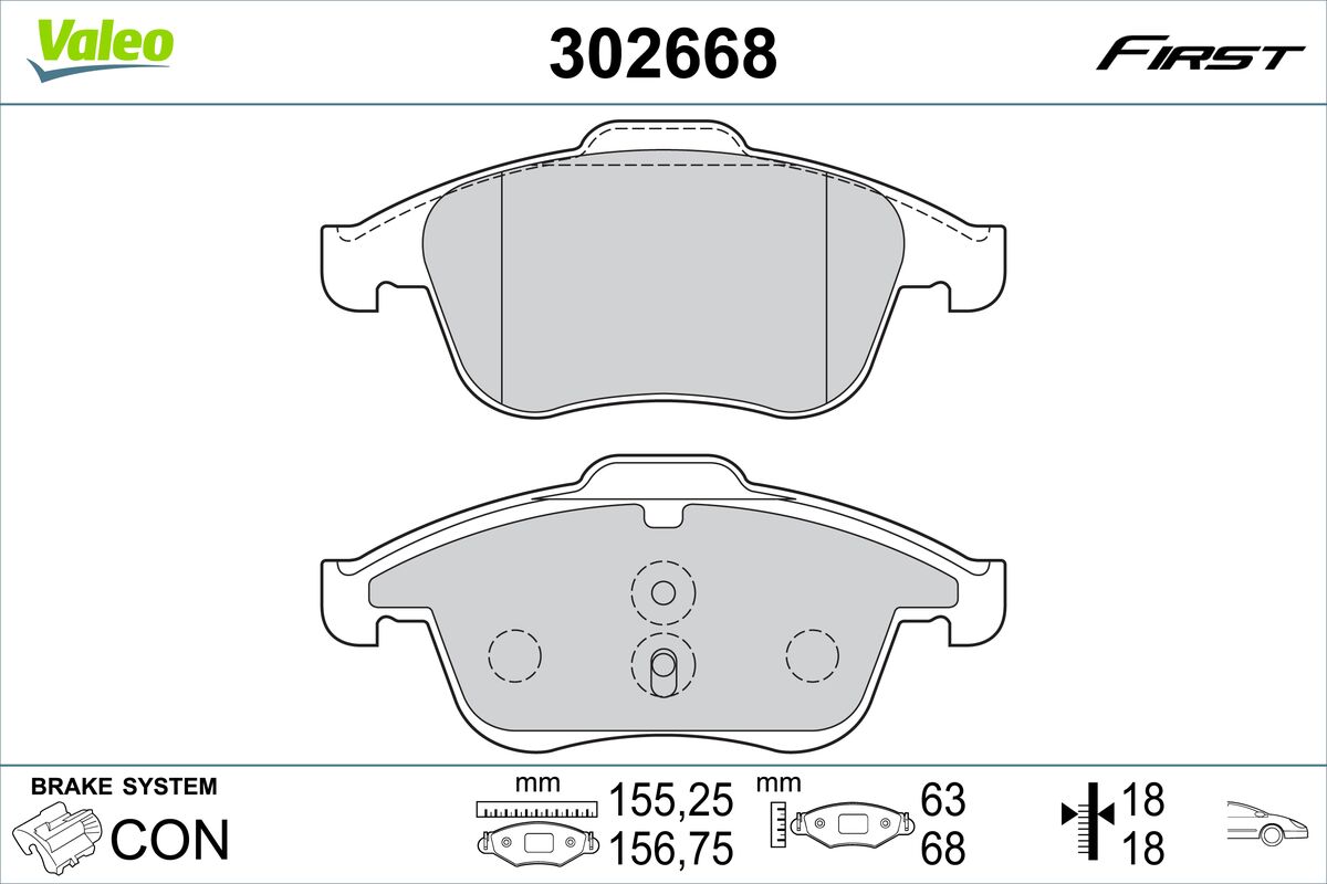 VALEO Fékbetét, mind 302668_VALEO